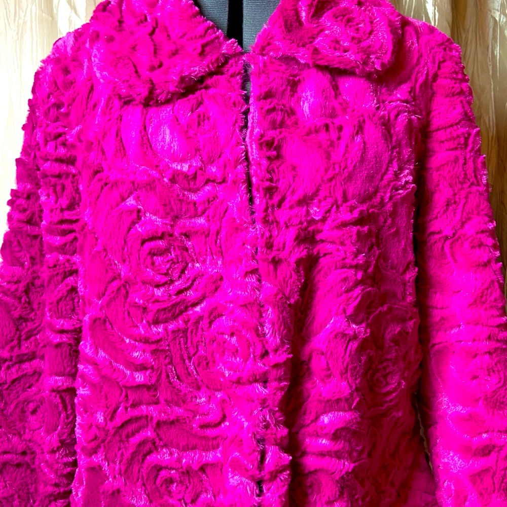 COPY - Hot pink faux fur lined jacket